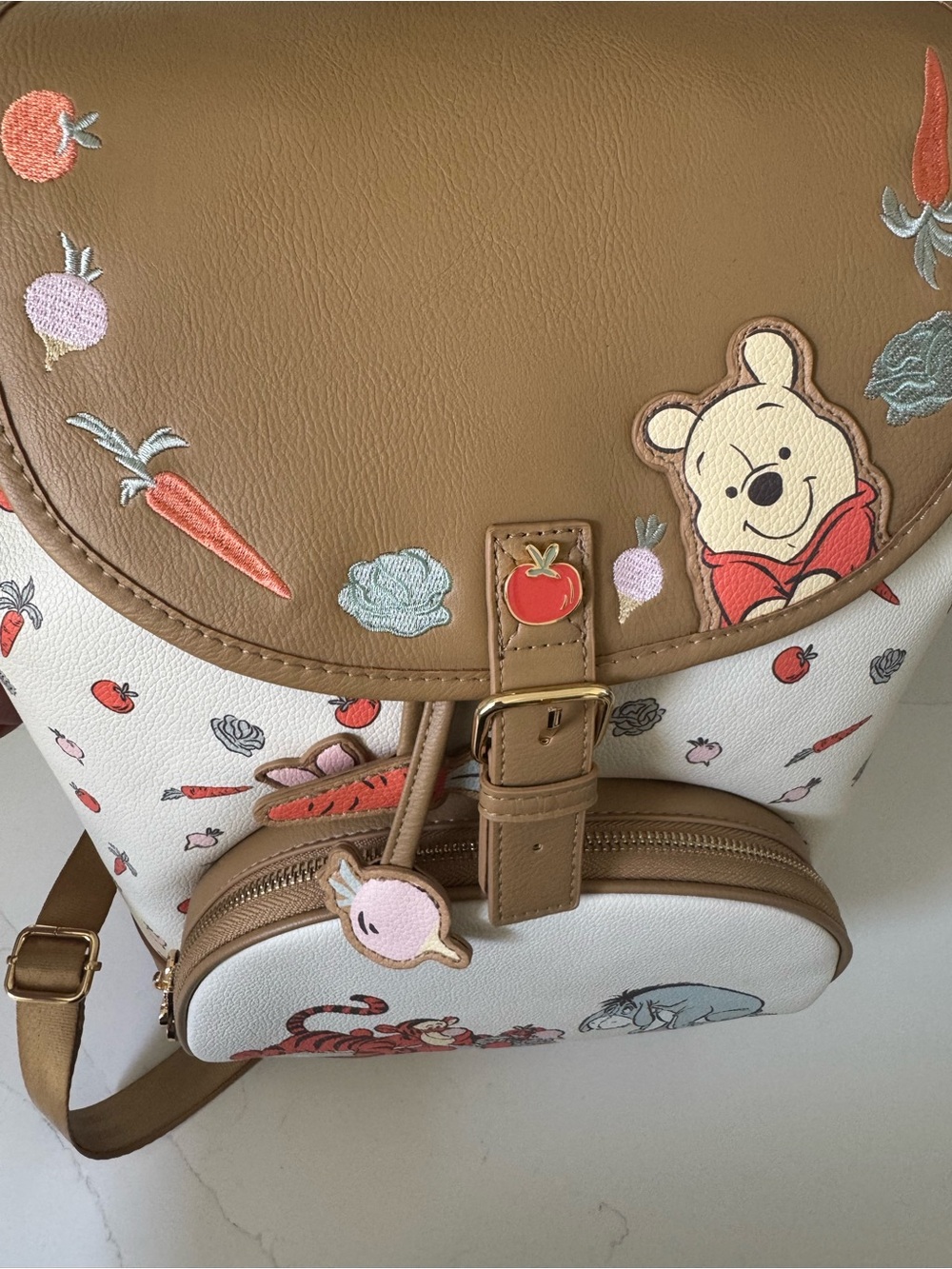 NWT Disney BoxedLunch Winnie The Pooh Veggies Allover Print Mini Backpack - Picture 13 of 13